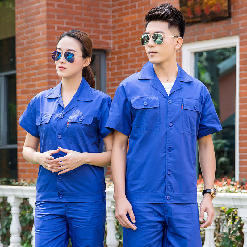夏季短袖夹克工作服纯棉 ZHFS-JK055